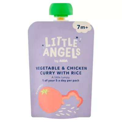 LITTLE ANGELS by ASDA Little Angels Organic Vegetable & Chicken Curry with Rice 7+ Months 130g