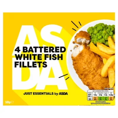 JUST ESSENTIALS by ASDA Just Essentials by  4 Battered White Fish Fillets 500g
