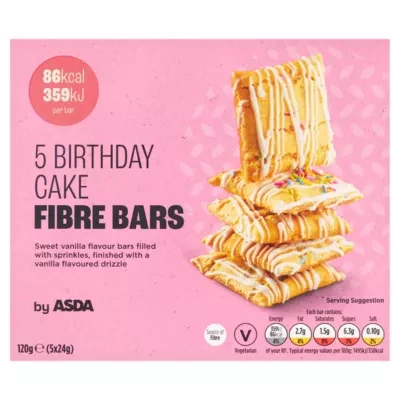 ASDA Birthday Cake Fibre Bars 5 x 24g (120g)