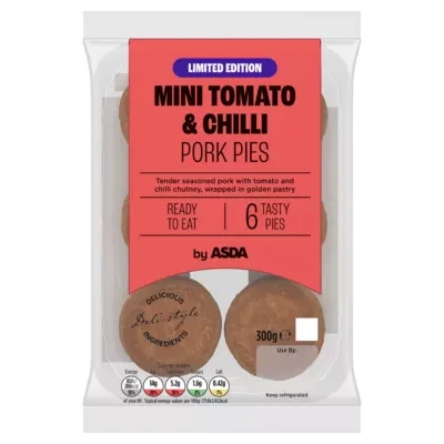 ASDA Limited Edition 6 Mini Tomato & Chilli Pork Pies 300g