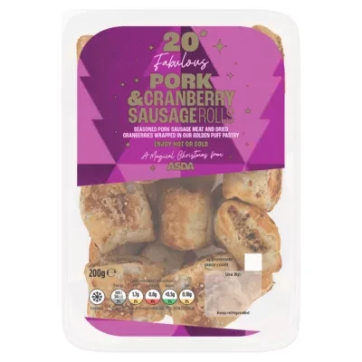 ASDA 20 Merry Pork & Cranberry Sausage Rolls 200g