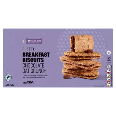 ASDA Filled Breakfast Biscuits Chocolate Oat Crunch 5 x 44g (220g)