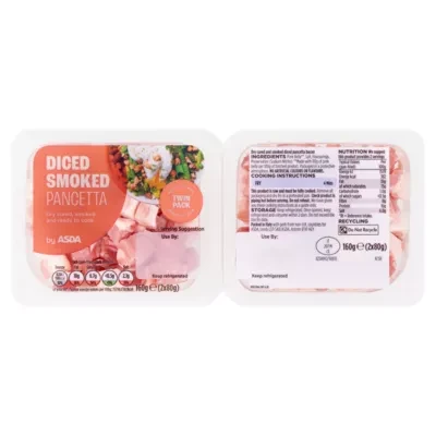 ASDA Diced Smoked Pancetta 2 x 80g (160g)