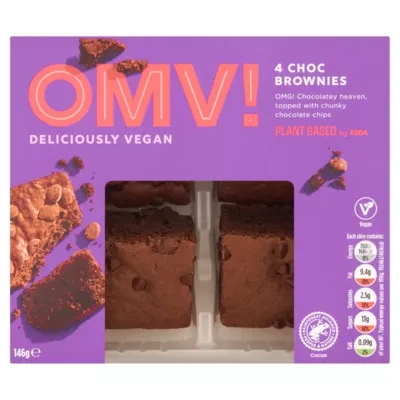 OMV! Deliciously Vegan Plant Based OMV! 4 Choc Brownies 146g