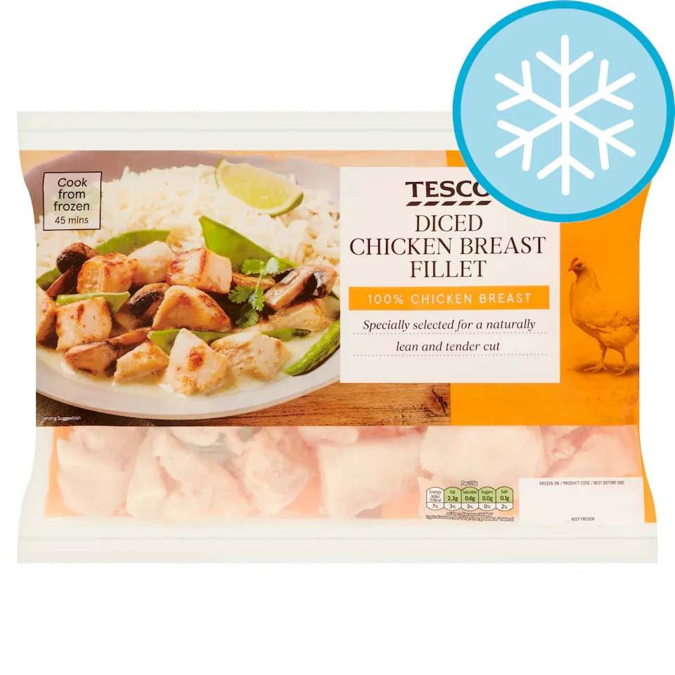 Tesco Diced Chicken Breast Fillets 640G