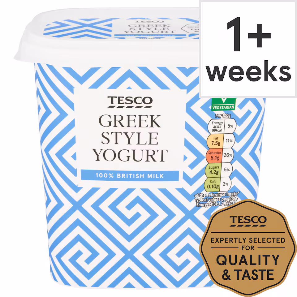 Tesco Greek Style Natural Yogurt 1Kg
