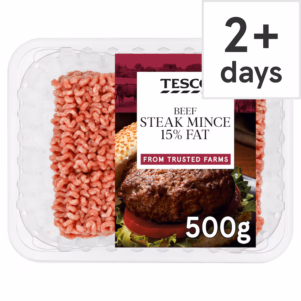Tesco Beef Steak Mince 15% Fat 500G