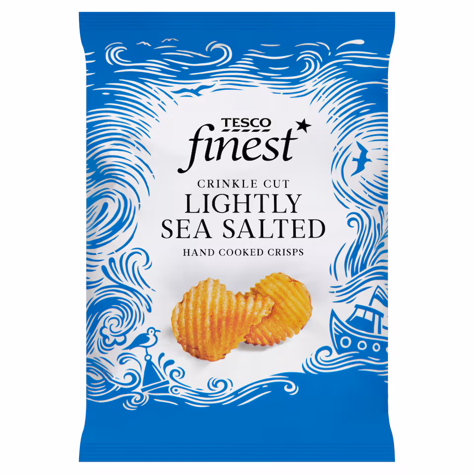 Tesco Finest Lightly Sea Salted Crinkle Cut Crisps 150G