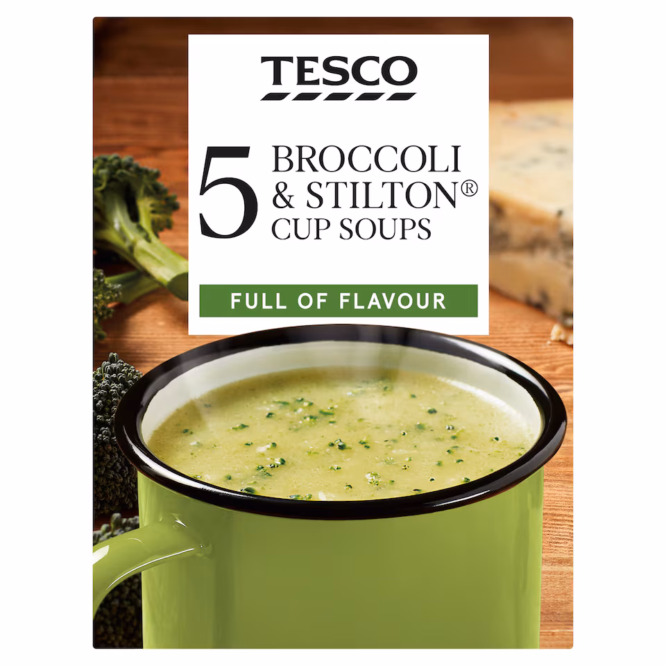 Tesco Broccoli & Stilton Cup Soups 5 Pack 120g