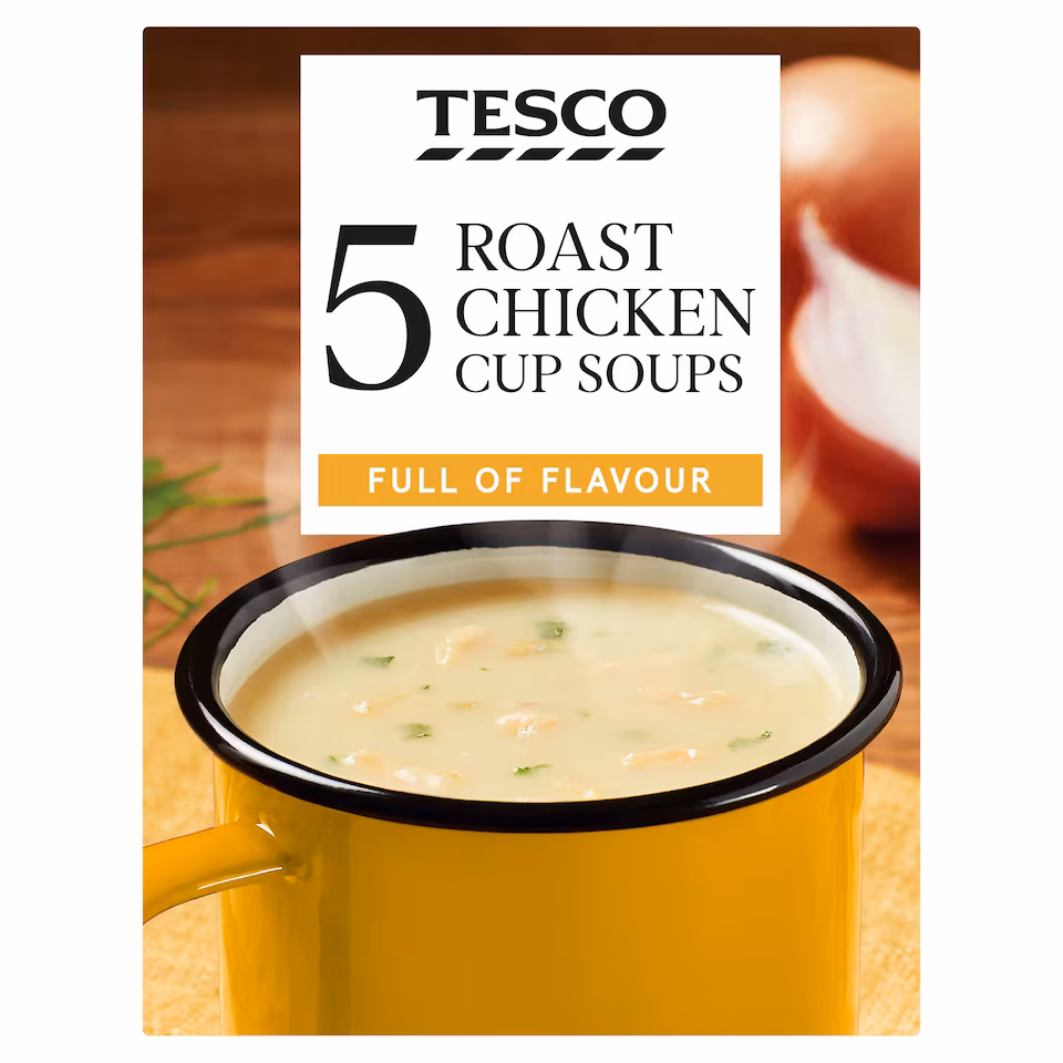 Tesco Roast Chicken Cup Soup 5 Pack 130g