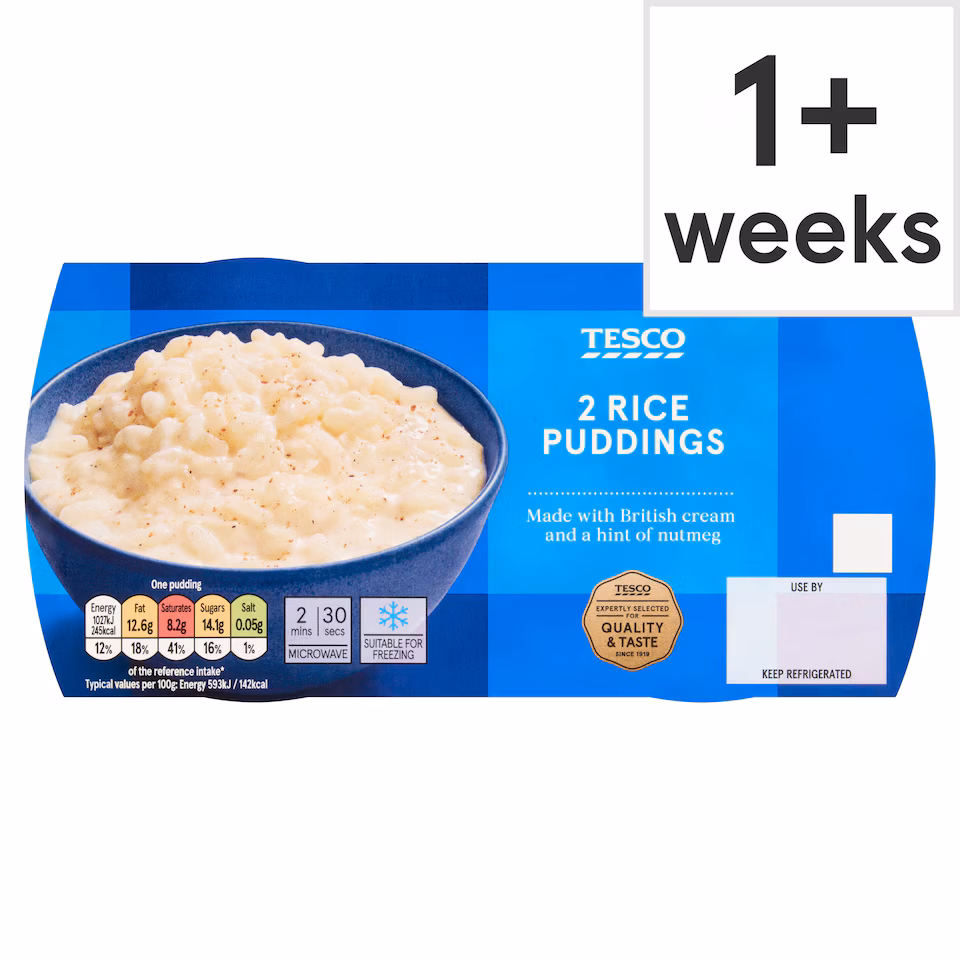 Tesco Creamy Rice Puddings 2 Pack 346g