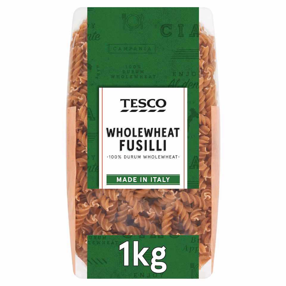 Tesco Wholewheat Fusilli Pasta 1kg
