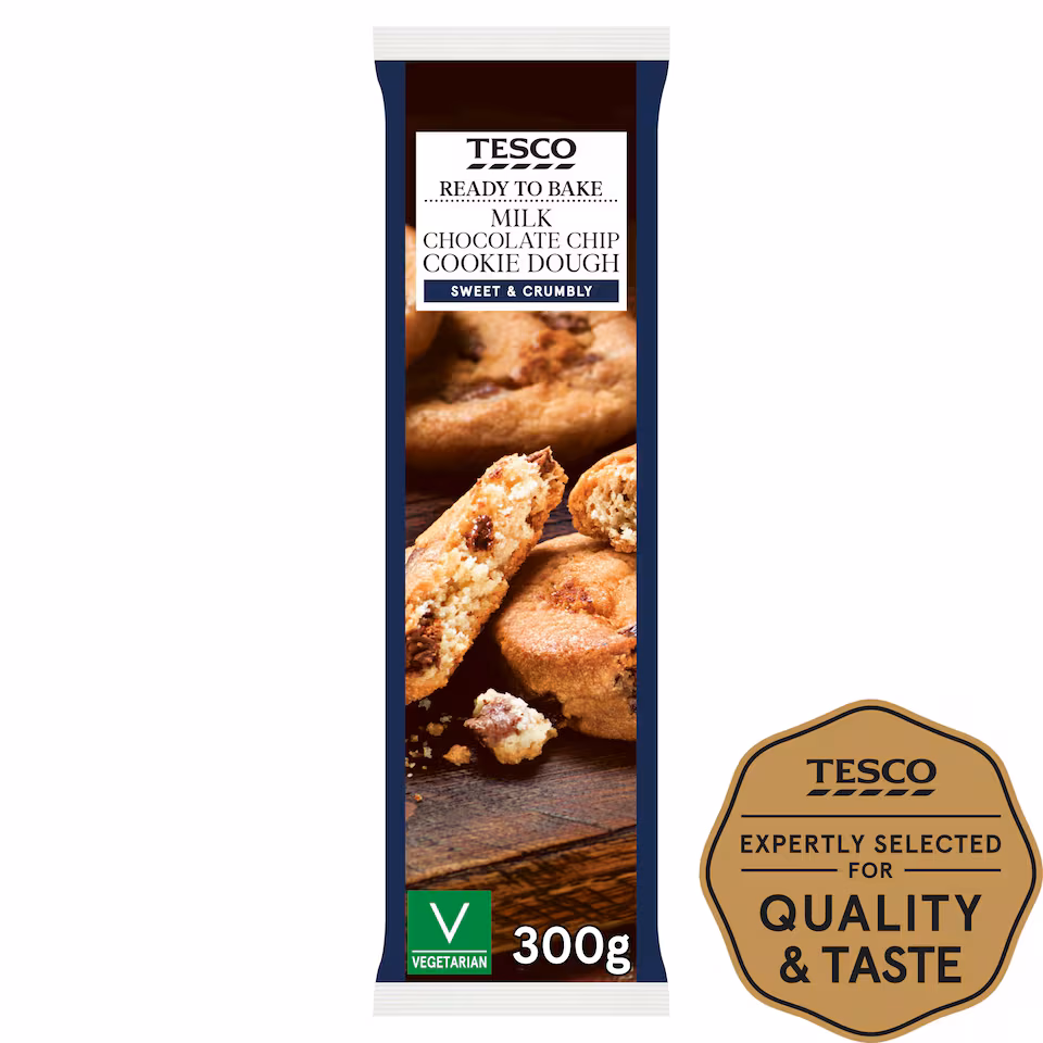Tesco Ready To Bake Chocolate Chip Cookie Dough 300G