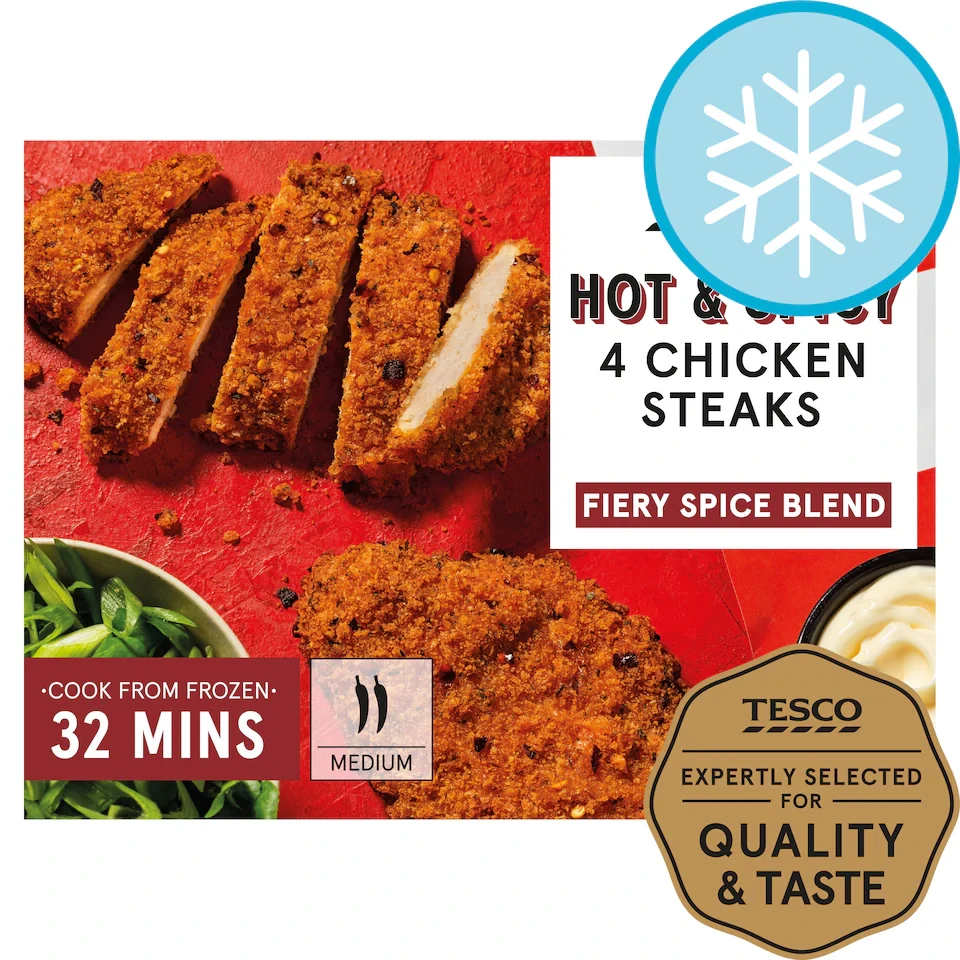 Tesco 4 Hot & Spicy Chicken Steaks 380G