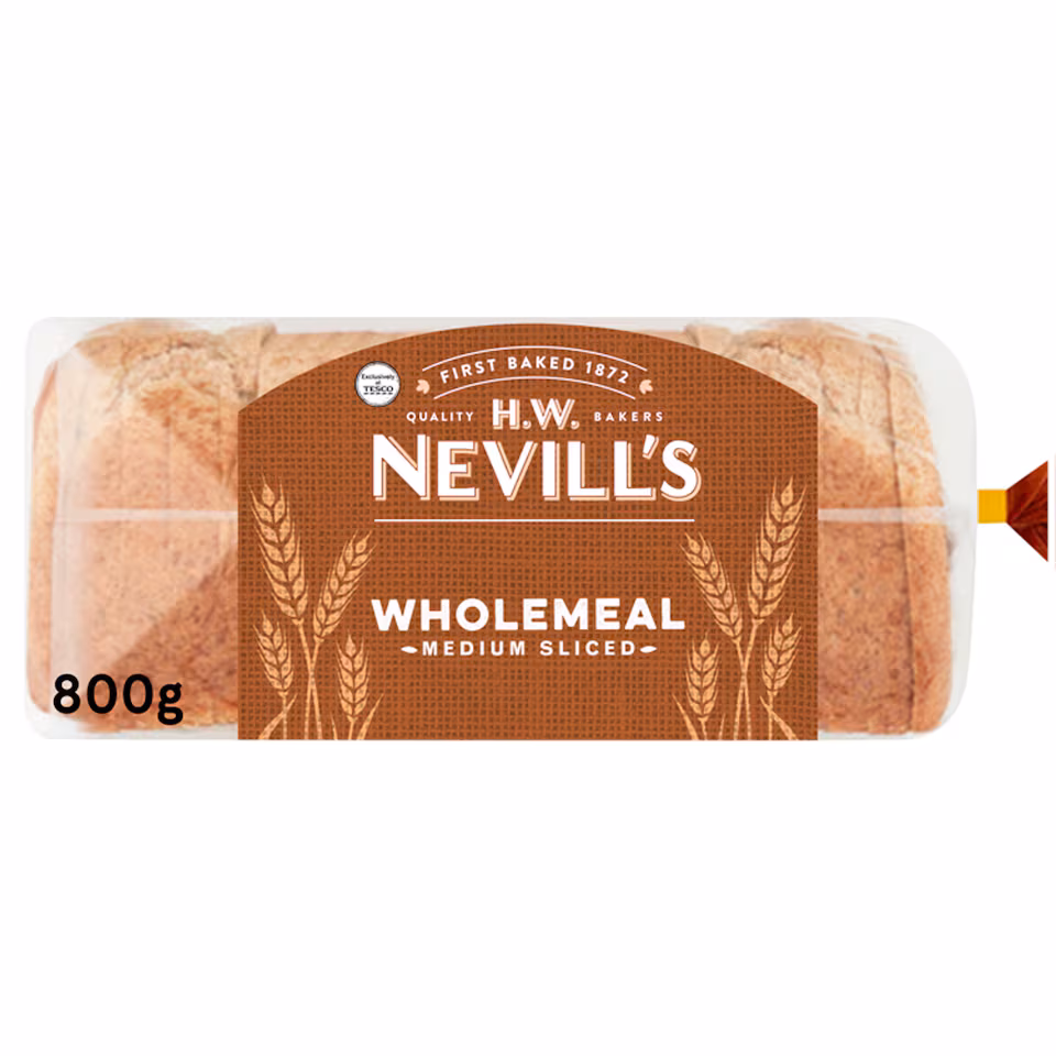 H.W. Nevill's Medium Sliced Wholemeal Bread 800g