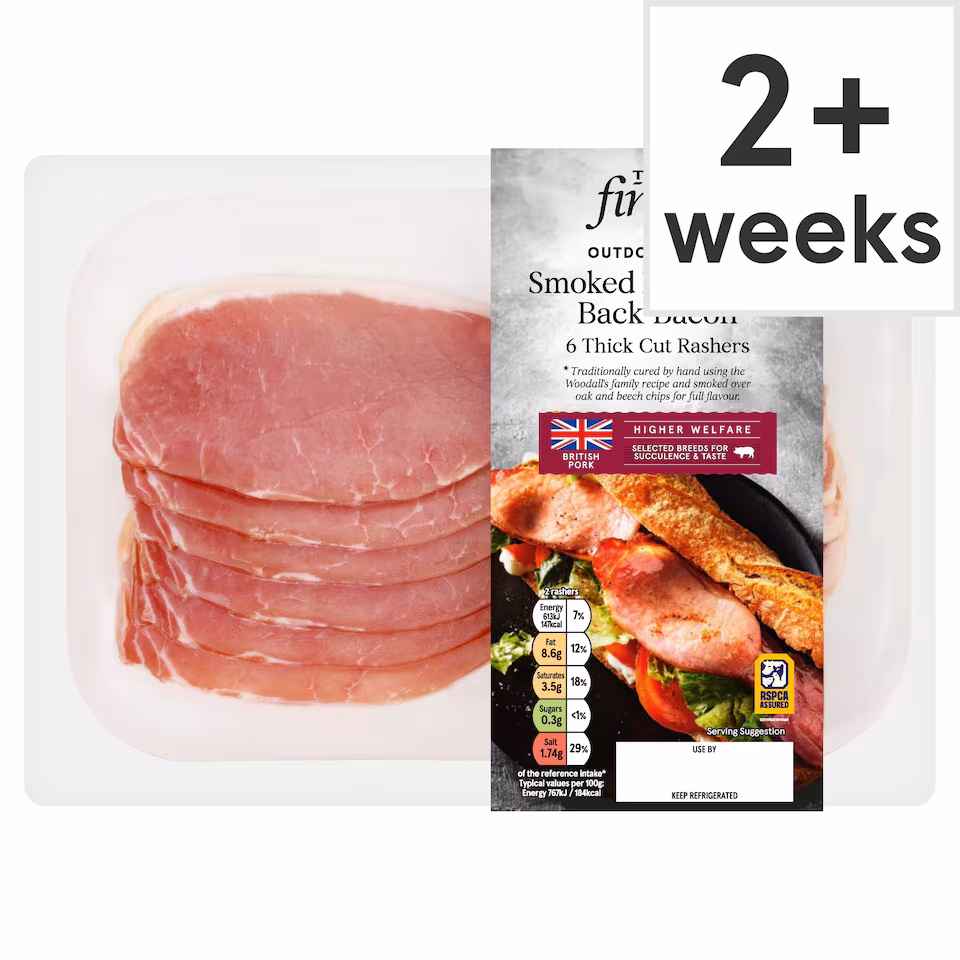 Tesco Finest Smoked 6 Dry Cure Thick Cut Bacon 240g