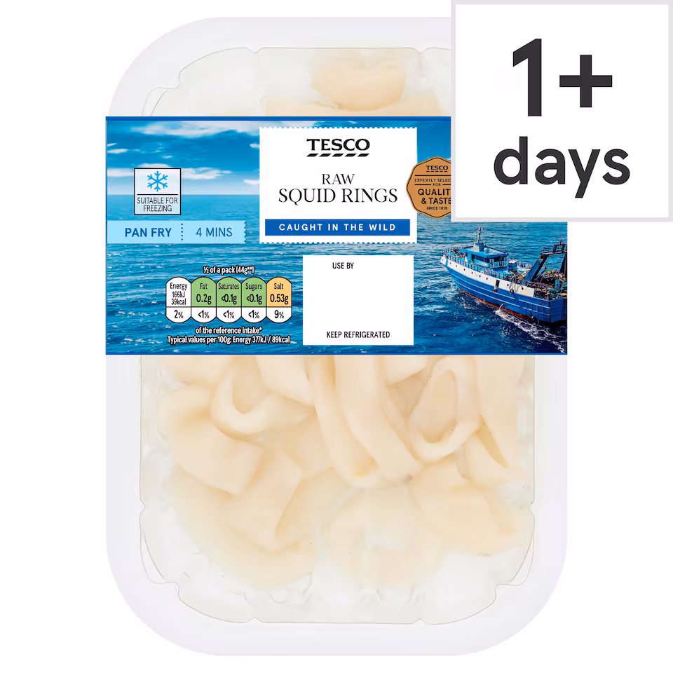 Tesco Raw Squid Rings 150G