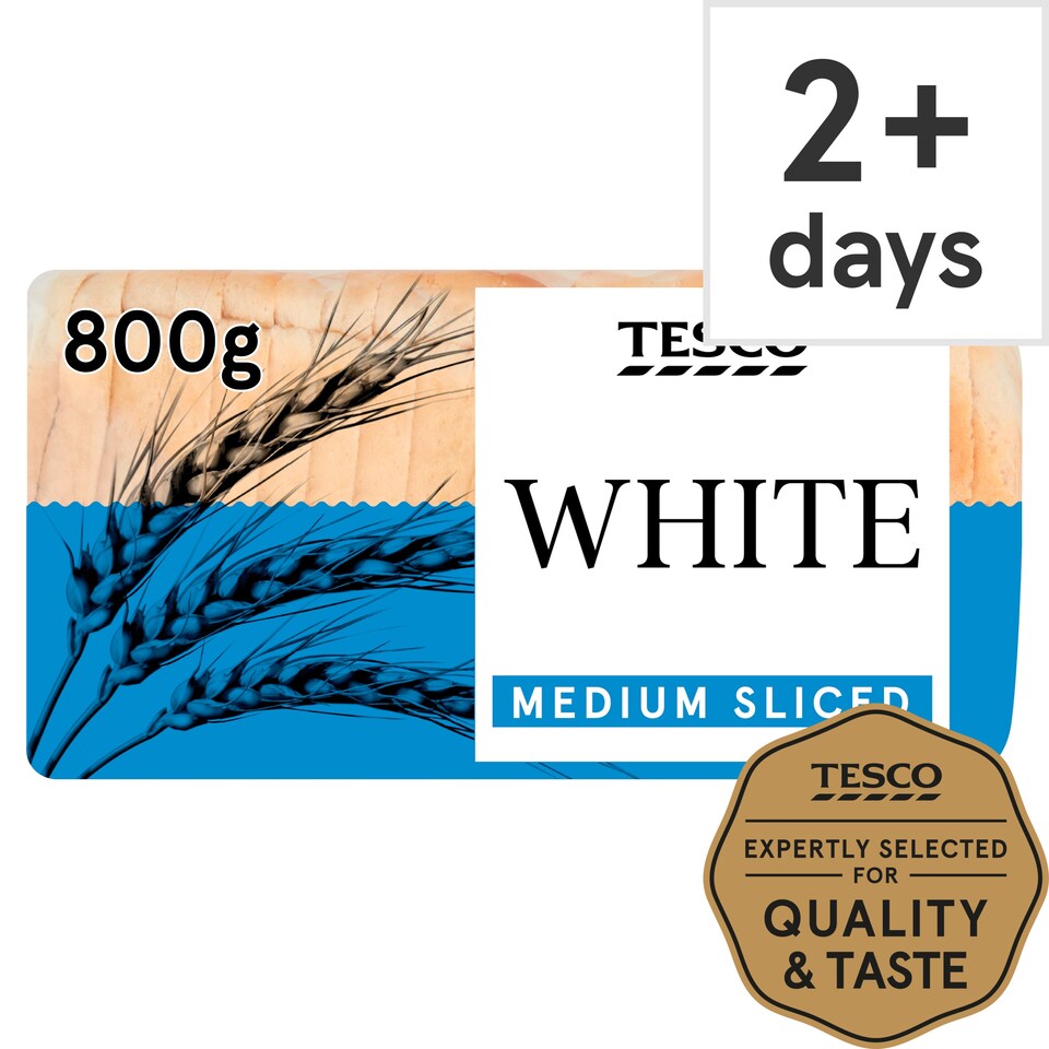 Tesco Medium Sliced White Bread 800g