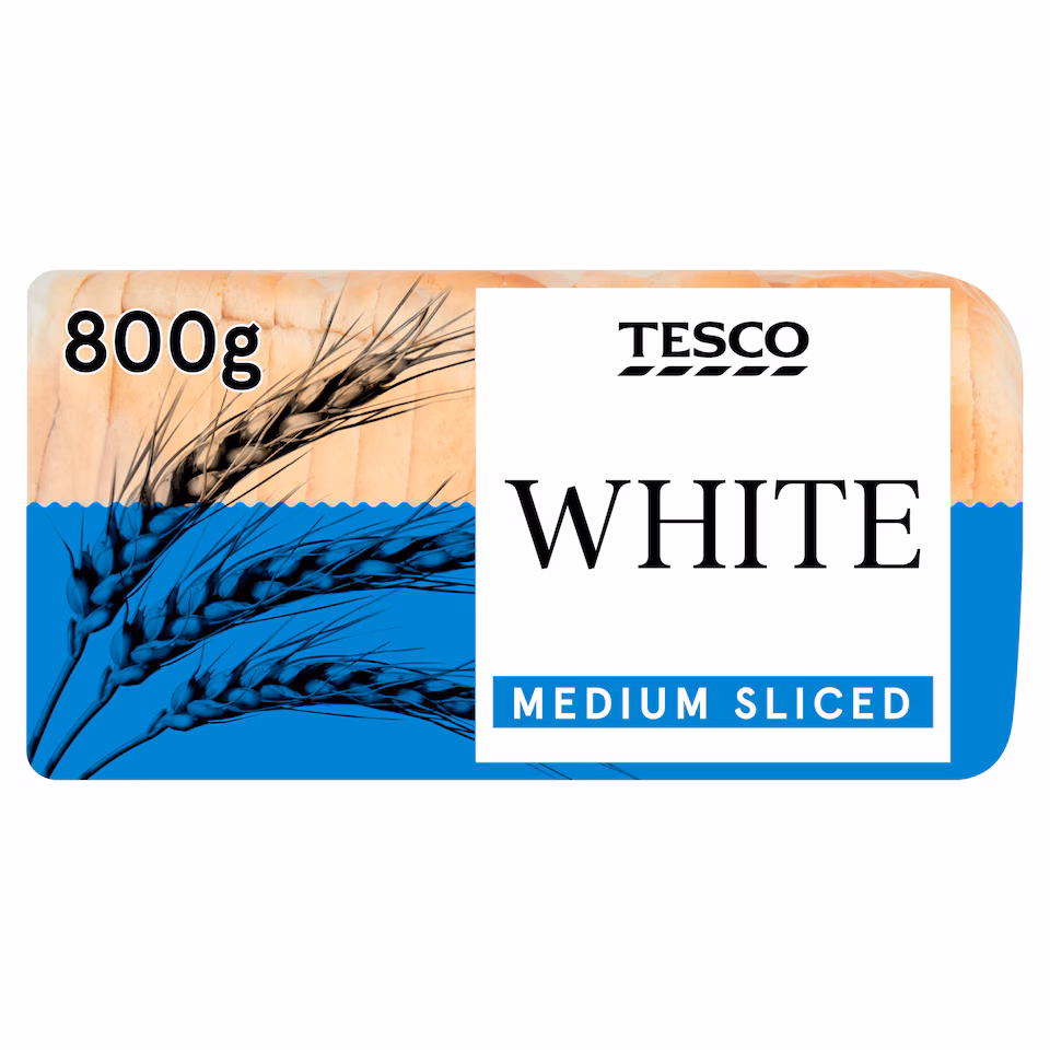 Tesco Medium Sliced White Bread 800g