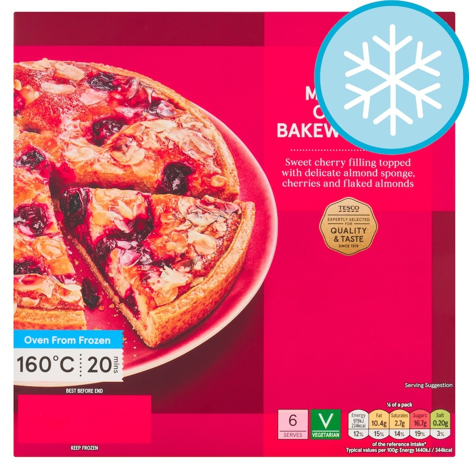 Tesco Morello Cherry Bakewell Tart 410G