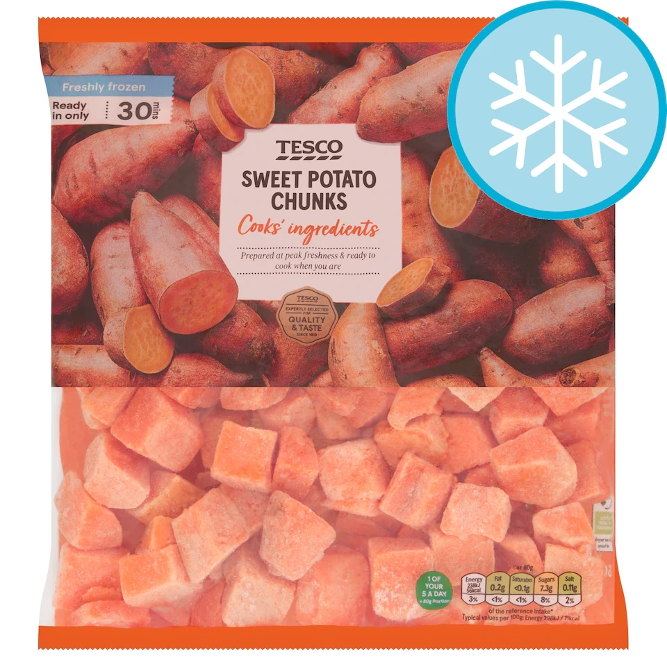 Tesco Frozen Sweet Potato Chunks 600G