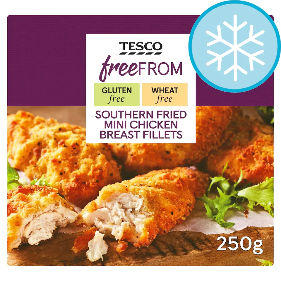 Tesco Free From Southern Fried Mini Chicken Fillets 250G