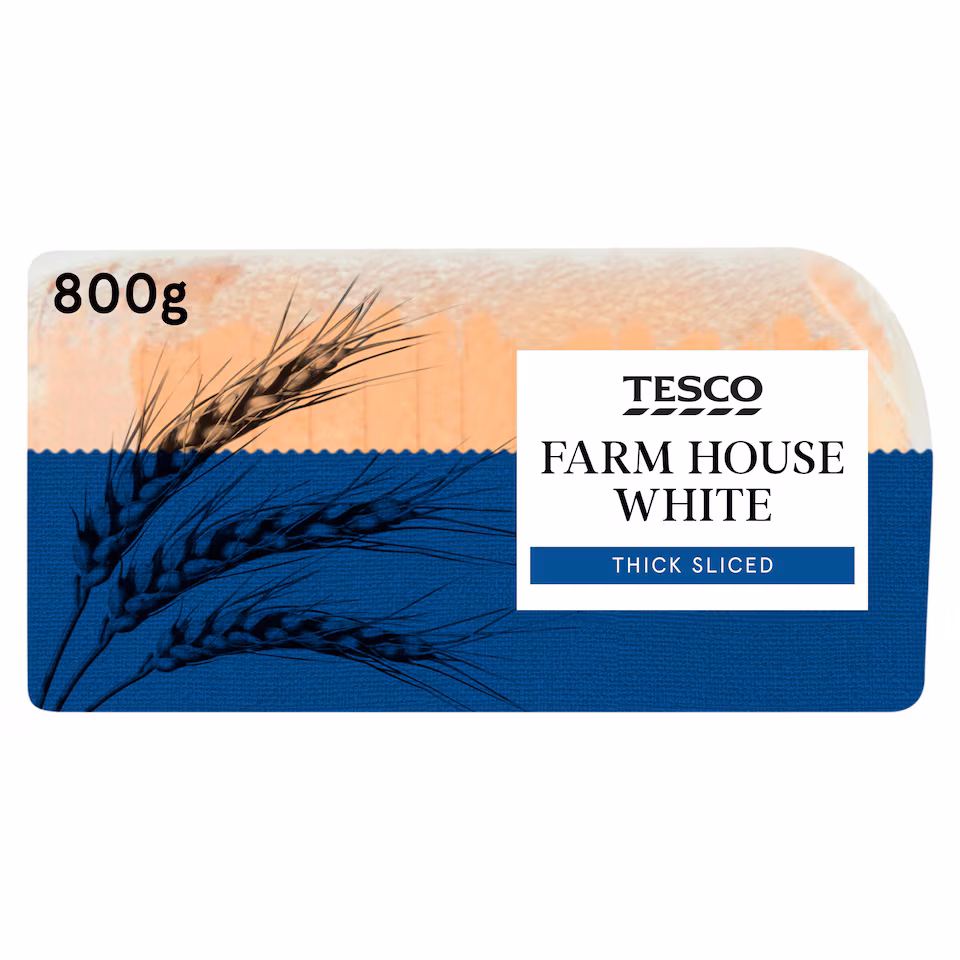 Tesco Farmhouse Thick Sliced White Bread 800g