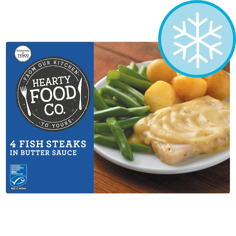 Hearty Food Co 4 Fish Steaks In Butter Sauce 552G