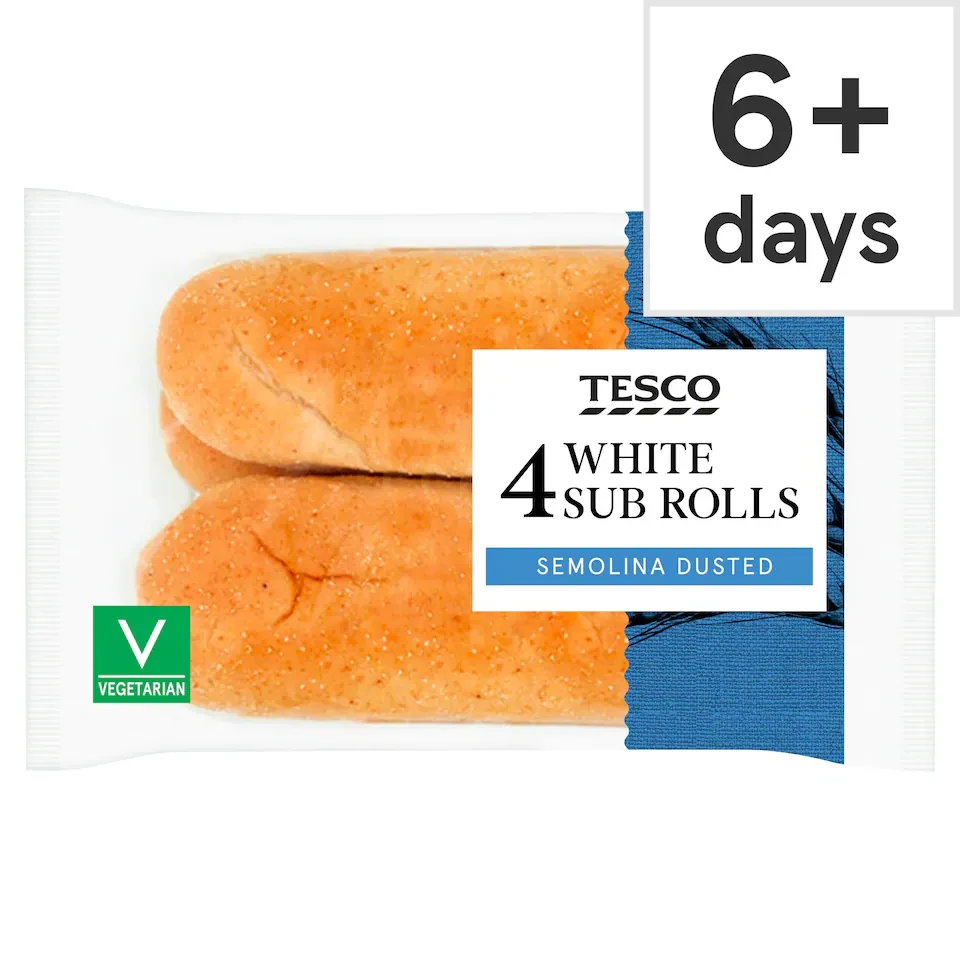 Tesco White Sub Rolls 4 Pack