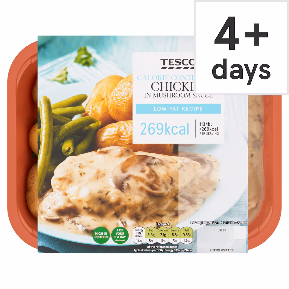 Tesco Calorie Controlled Chicken In Mushroom Sauce 370G