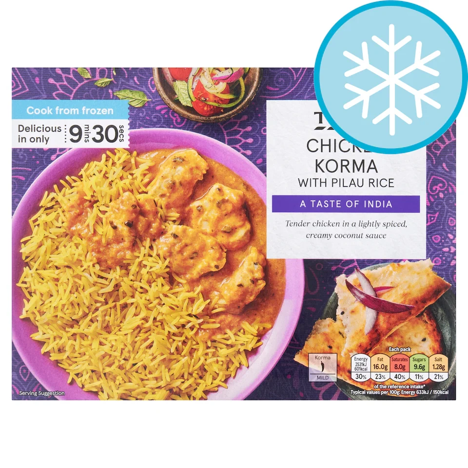 Tesco Chicken Korma With Pilau Rice 400G