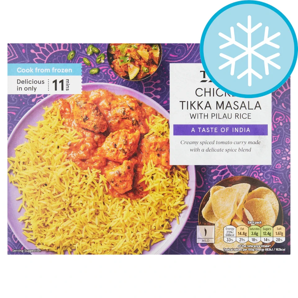Tesco Chicken Tikka Masala Pilau Rice 400G