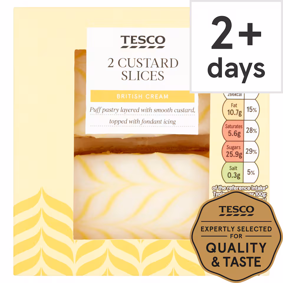 Tesco Custard Slices 2 Pack