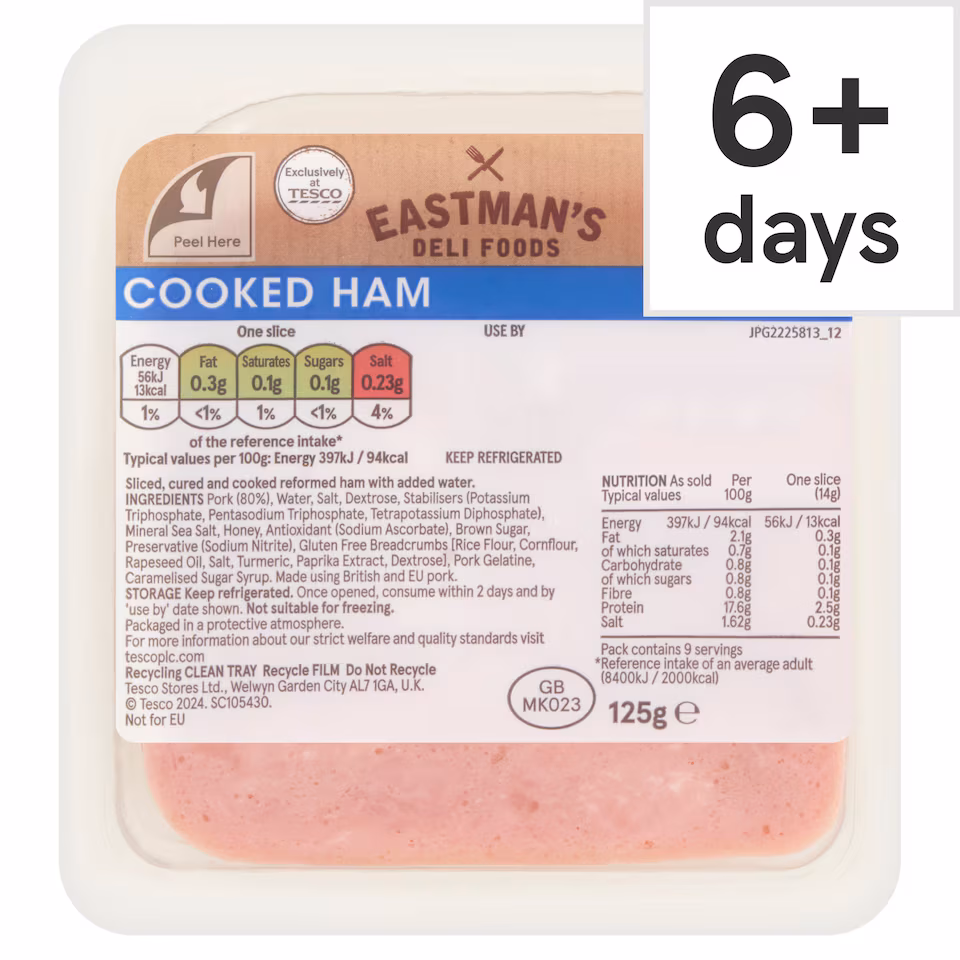 Eastmans Cooked Ham Slices 125g