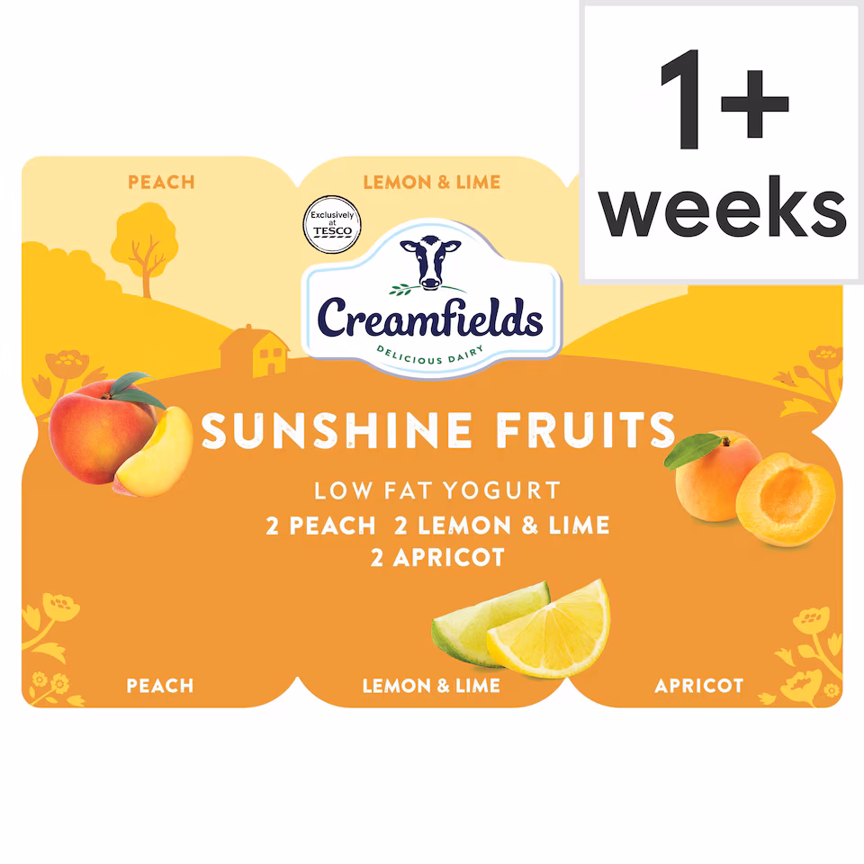 Creamfields Low Fat Sunshine Fruit Yogurt 6X125g