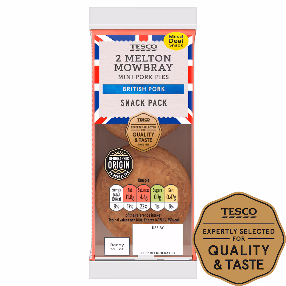 Tesco 2 Mini Melton Mowbray Pork Pies 100G