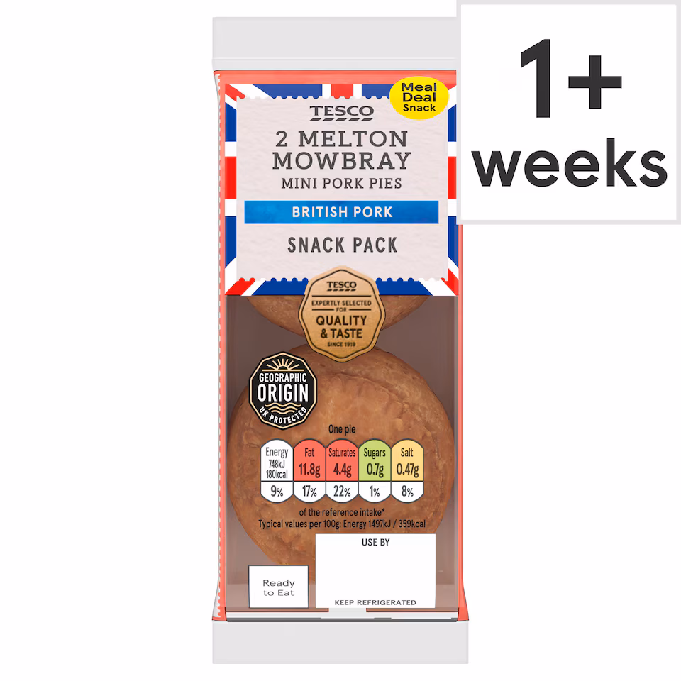 Tesco 2 Mini Melton Mowbray Pork Pies 100G