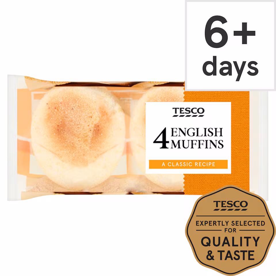 Tesco White English Muffins 4 Pack