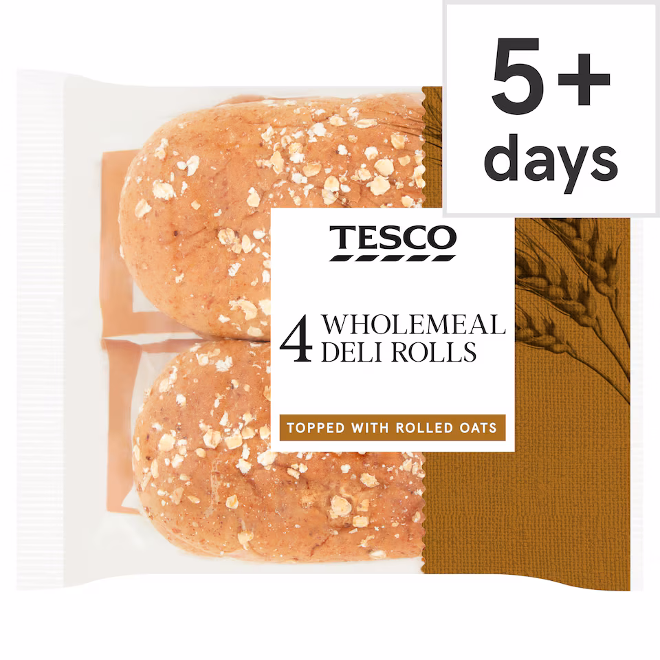 Tesco Deli Wholemeal Rolls 4 Pack