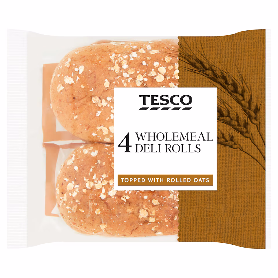 Tesco Deli Wholemeal Rolls 4 Pack
