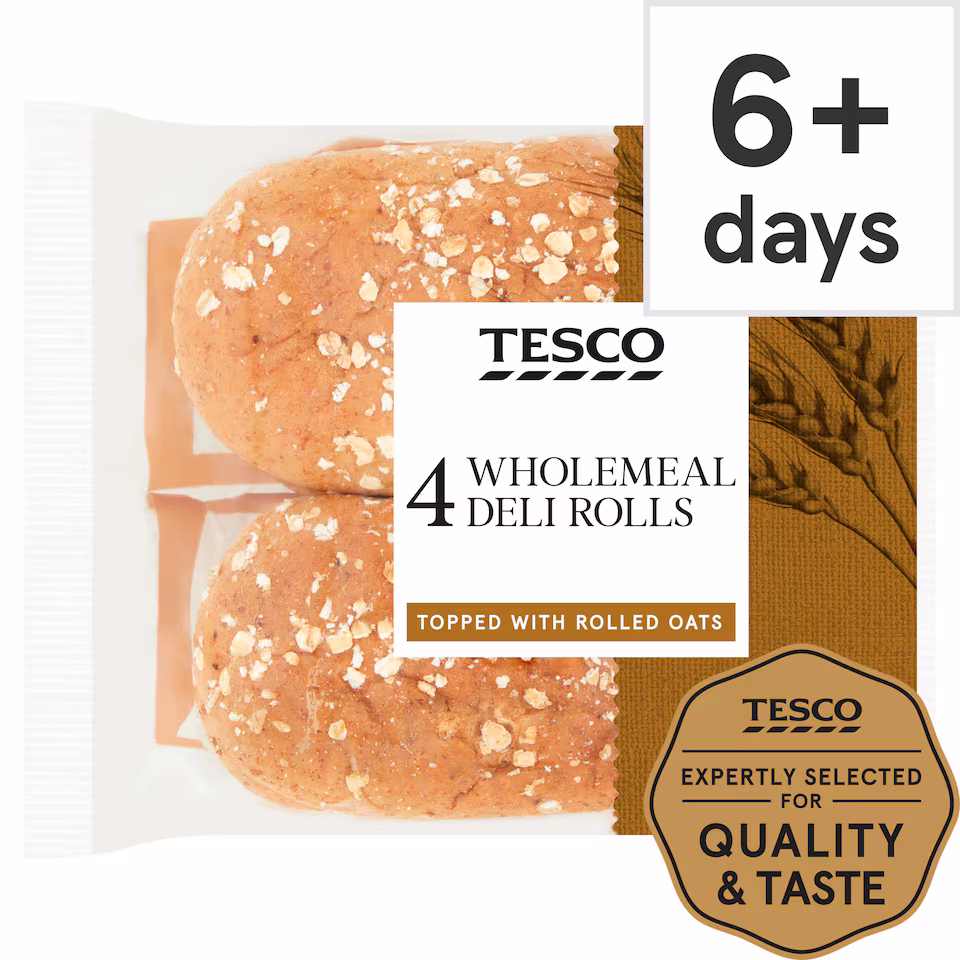 Tesco Deli Wholemeal Rolls 4 Pack