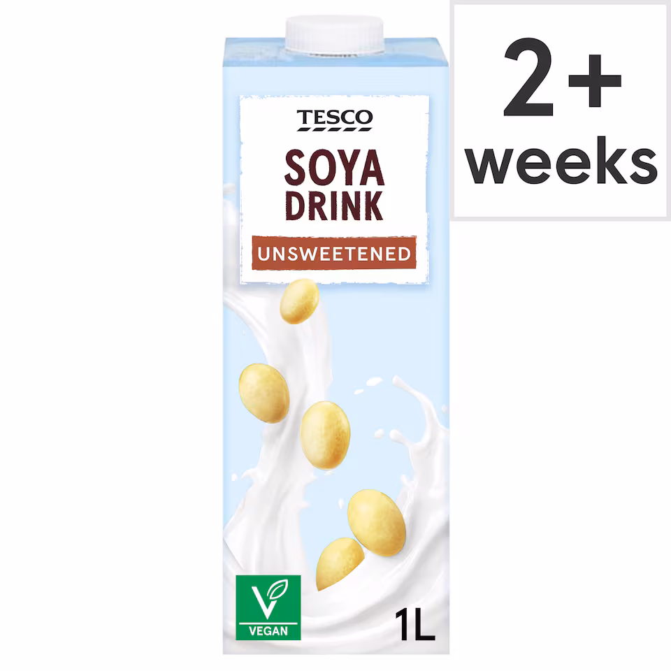Tesco Soya Drink Unsweetened 1Ltr