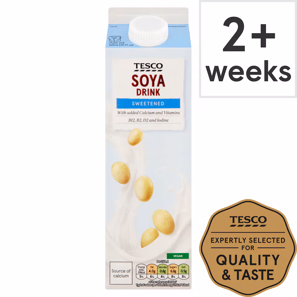 Tesco Sweetened Soya Drink 1L