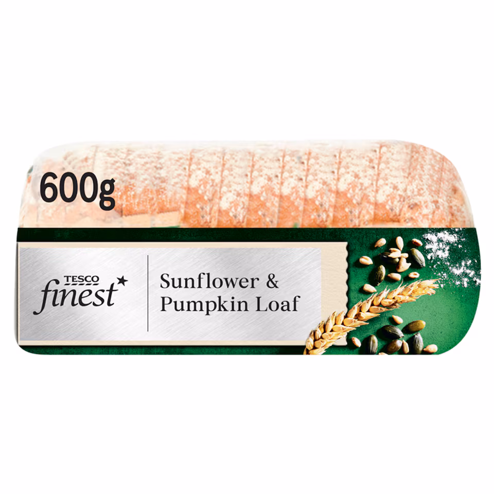 Tesco Finest Sunflower & Pumpkin Sliced White Bread Loaf 600g