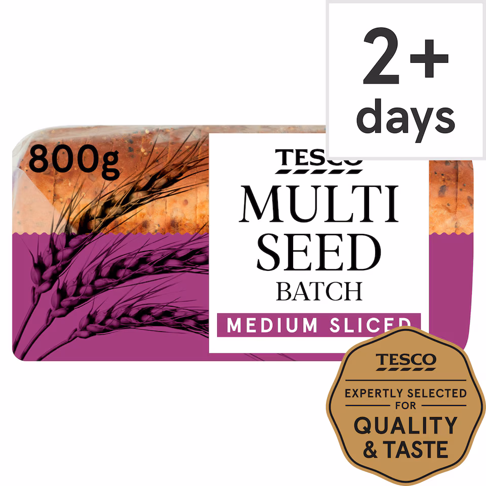 Tesco Multiseed Batch Medium Sliced White Loaf 800g