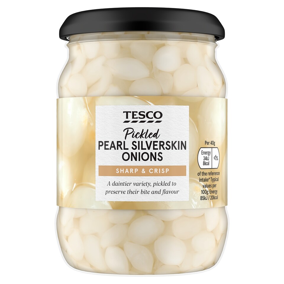 Tesco Pickled Pearl Silverskin Onions 340g