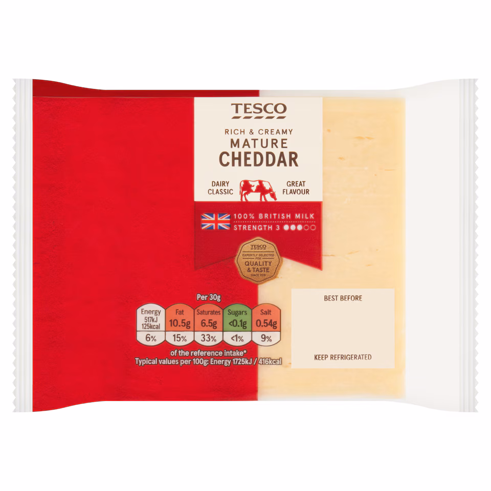 Tesco British Mature Cheddar Cheese 220G