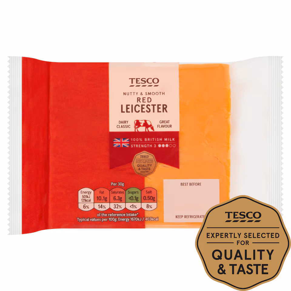 Tesco Red Leicester Cheese 220G