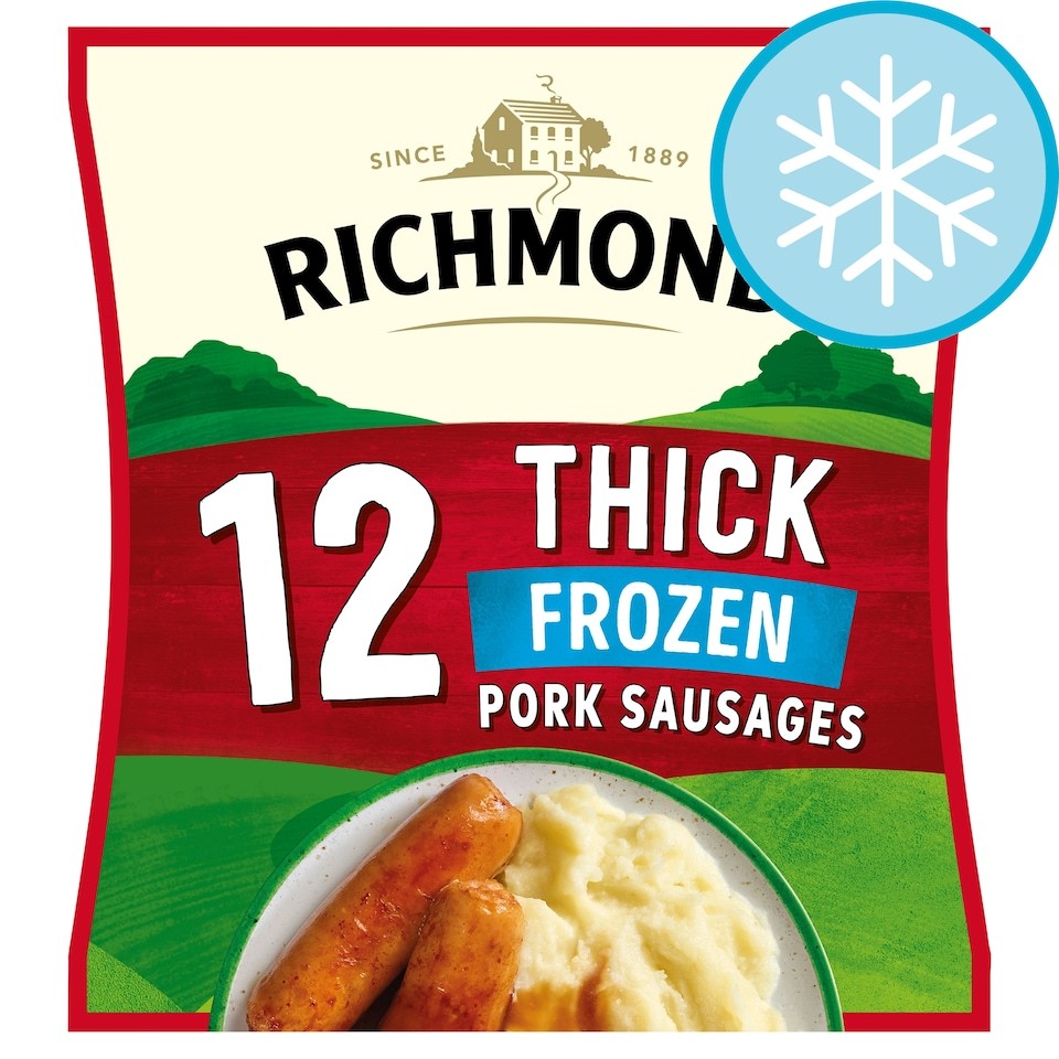 Richmond Thick Frozen Pork Sausages 12 Pack 516g