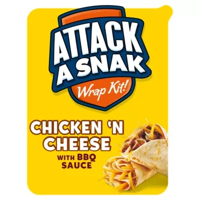 Attack A Snak Chicken 'n Cheese Wrap Kit with BBQ Sauce 86g